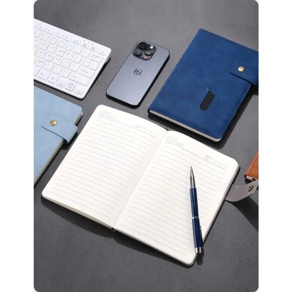 A5 Faux Leather Pocket Journal, Daily Office Use Memo Notes - Picture 2 of 3